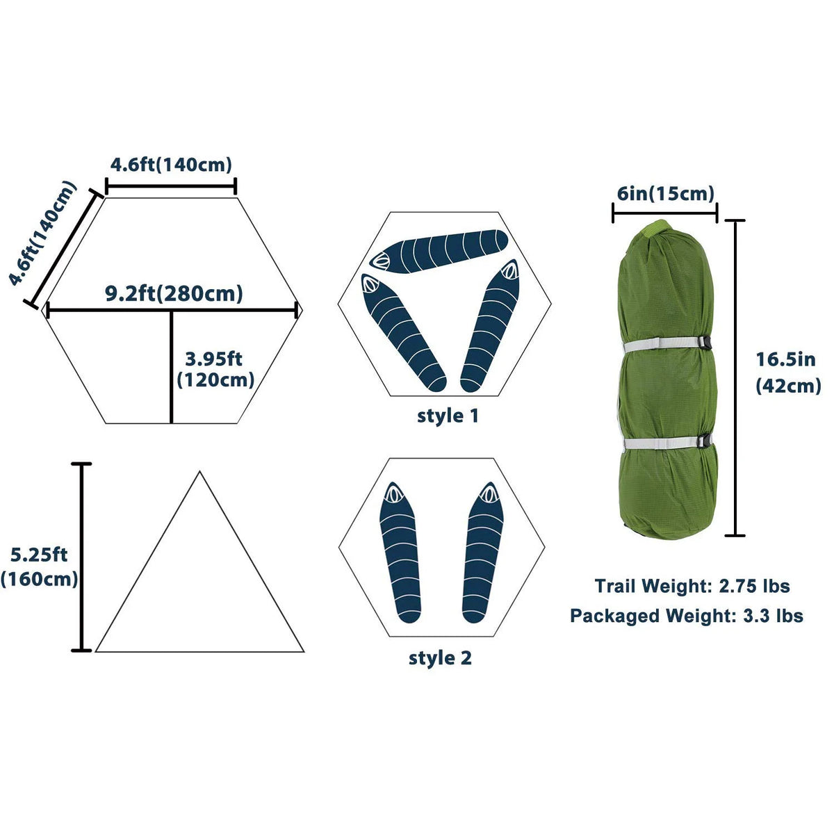 3 Person Ultralight Waterproof Camping Tent K586249