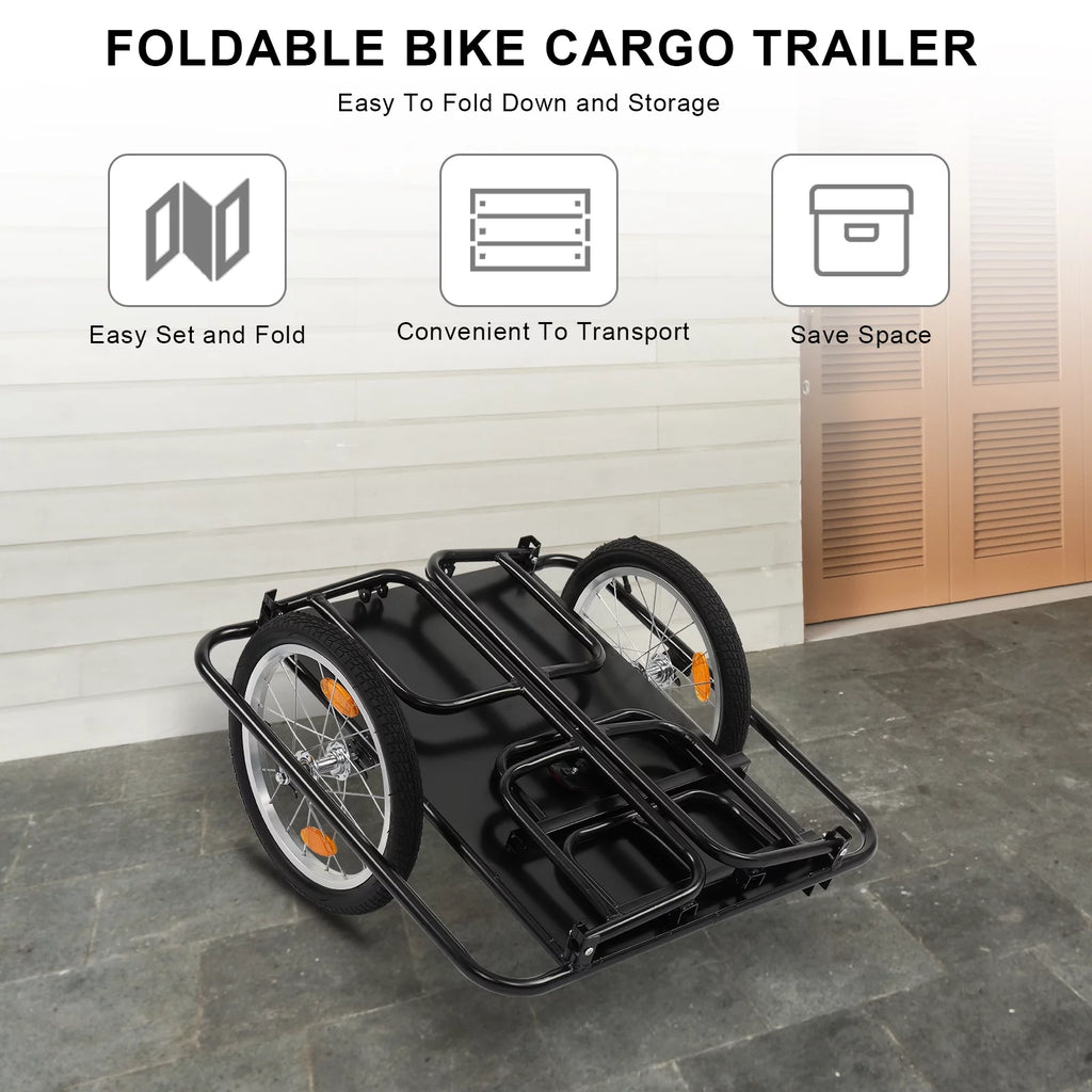 Foldable Bike Cargo Trailer with 16" Wheels L713403