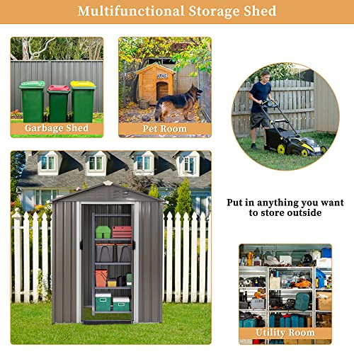 5 x 3 FT Metal Outdoor Storage Shed with Lockable Door R2735