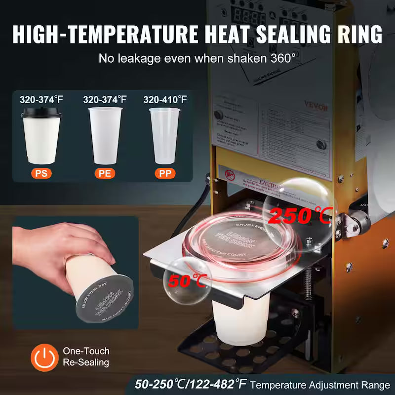 500-650 Cups Automatic Cup Vacuum Sealer with LCD Panel K401454