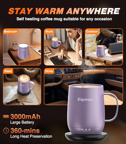 16oz Self Heating Coffee Mug with Temperature Control W776