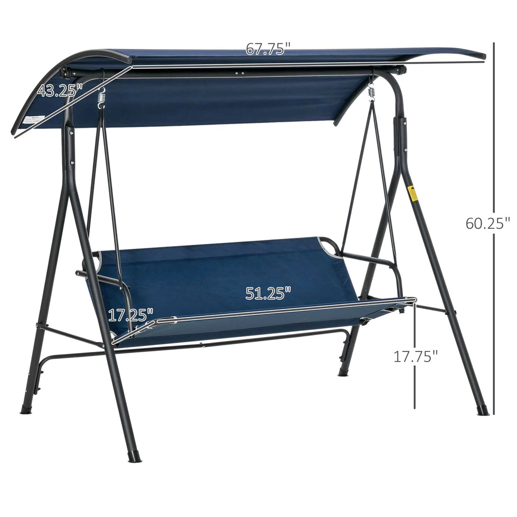 Dark Blue Steel Porch Swing K36910