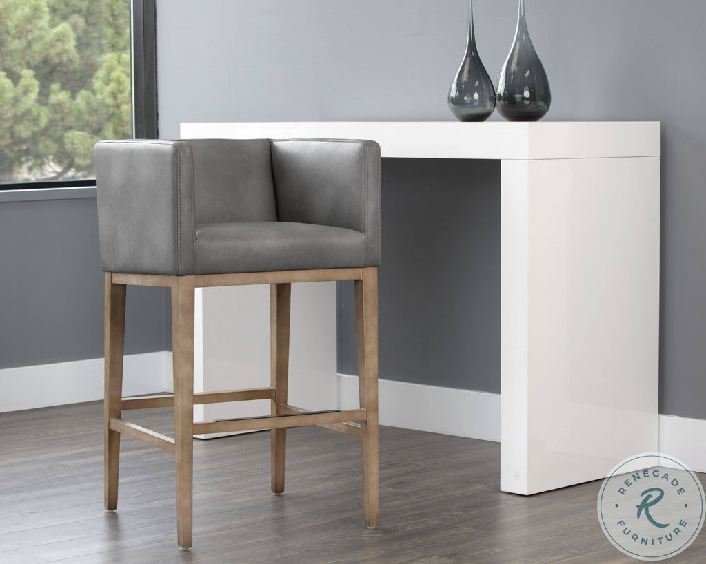 Metal Faux Leather Bar Stool U7760