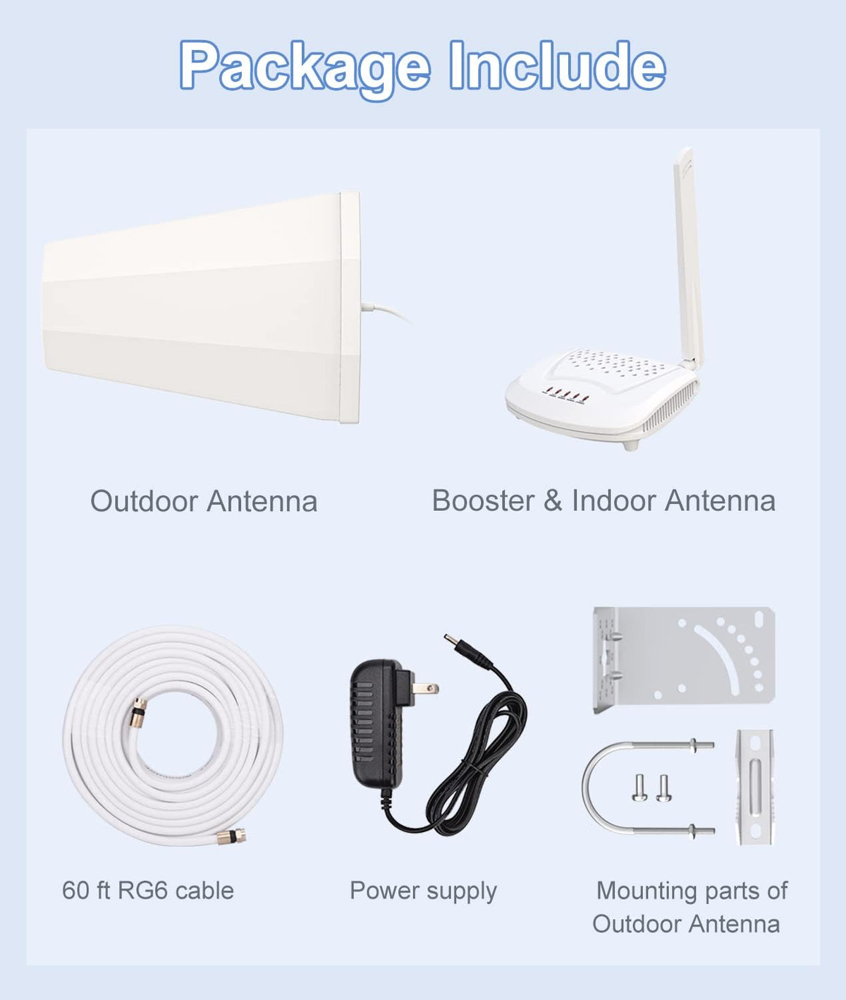 Cell Phone Signal Booster, 5 Band, 3G 4G LTE A637758