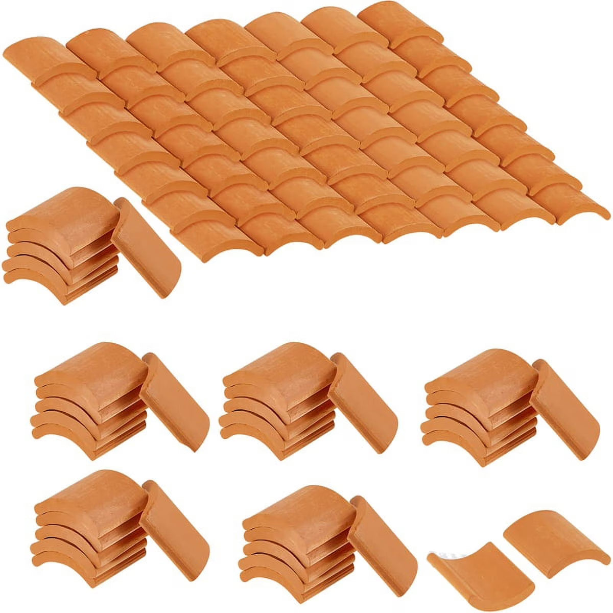 Red Miniature Roof Tiles Model Set M715167