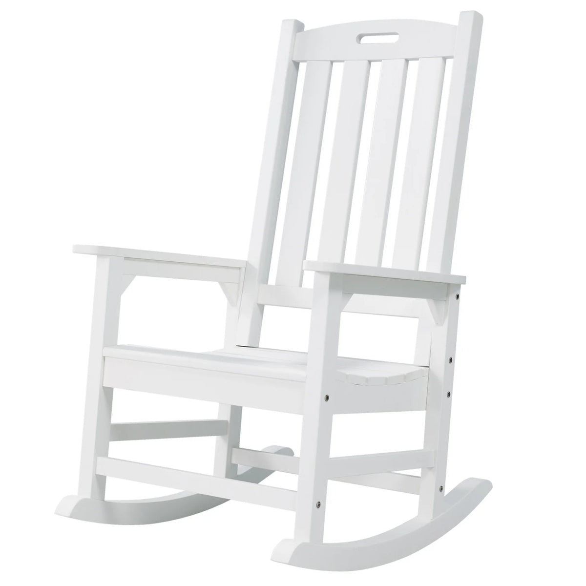 White Poly Lumber Rocking Chair with High Back J745038