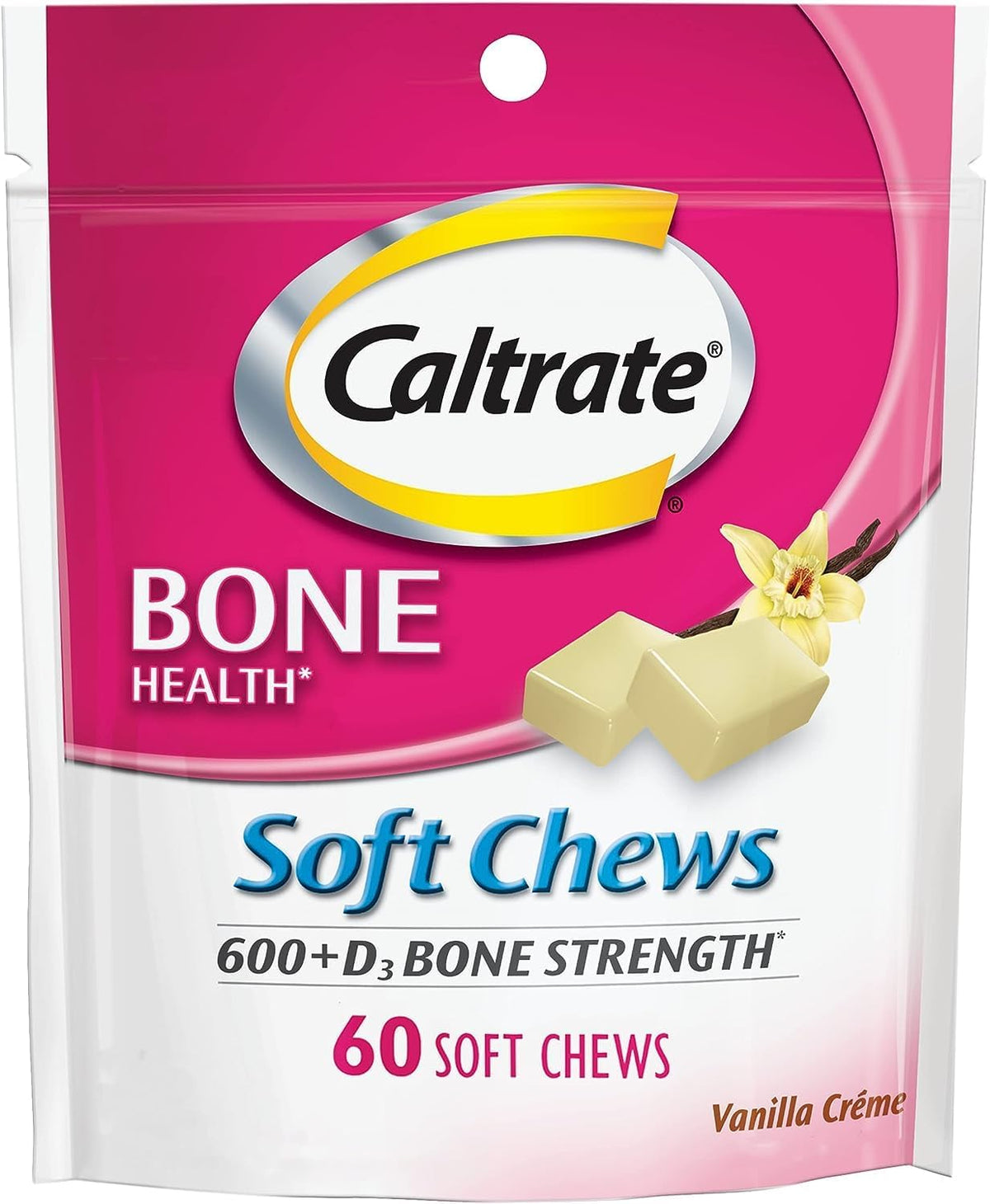 Calcium & Vitamin D Soft Chews Vanilla Creme 60 Each (Pack of 2) U276