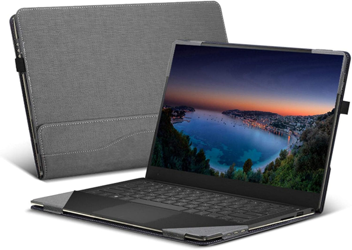 Grey PU Leather Folio Stand Hard Shell Case for Hp Spectre X360 15.6 inch, Pack of 2 Z656