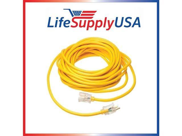 Heavy-Duty Extension Cord, 200 ft, Yellow R74719