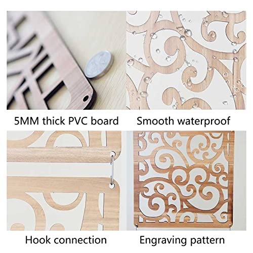 Wood color-29cm 2pcs Hanging Room Divider Screen E437