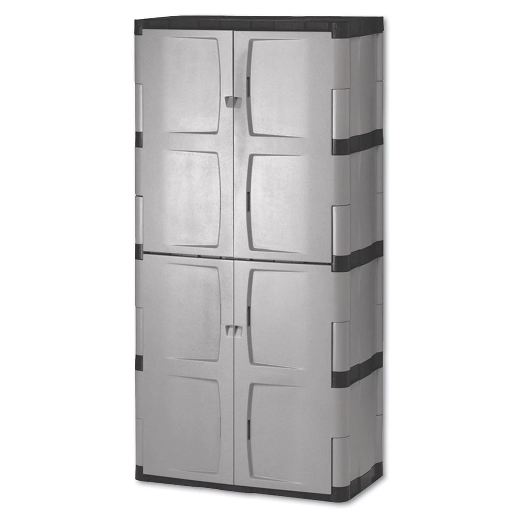 Gray/Black Double-Door Storage Cabinet 36"W x 18"D x 72"H J113