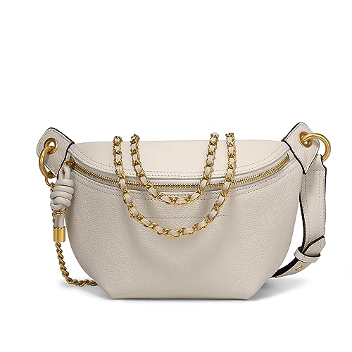 Genuine Leather Waist Packs with Chain Straps Y538941