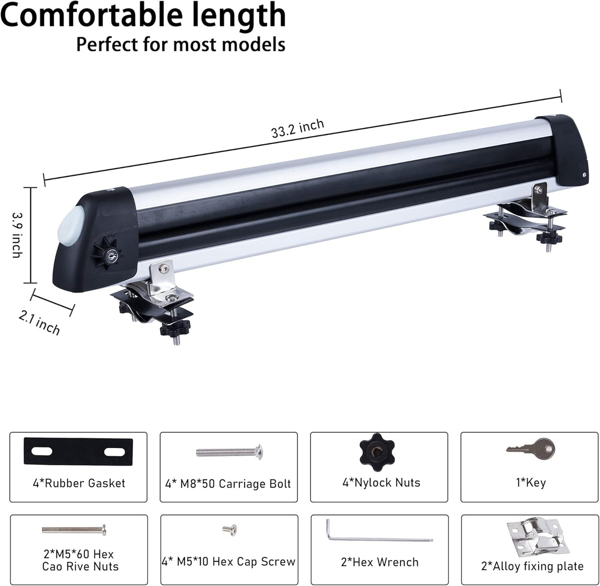 Aluminum Universal Ski Roof Rack for 6 Pairs of Skis or 4 Snowboards N231150