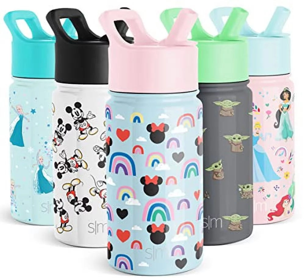 Kids Water Bottle with Straw Lid, Insulated Stainless Steel, 14oz N744