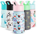 Kids Water Bottle with Straw Lid, Insulated Stainless Steel, 14oz N744