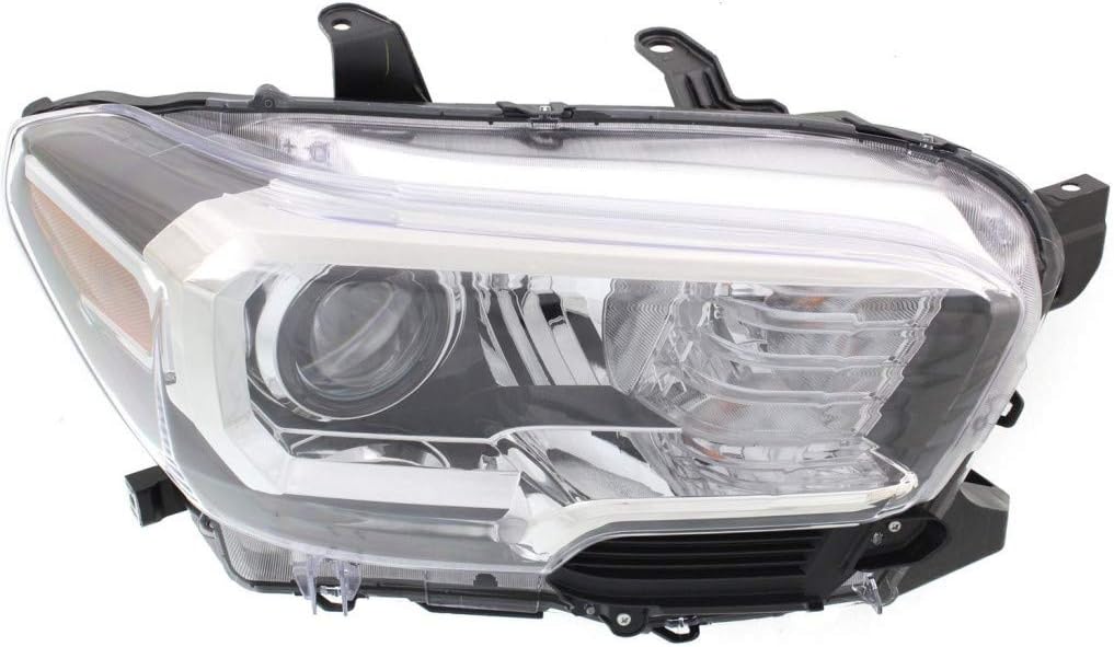 Headlight Assembly Halogen DRL Black Trim Driver Side R1548