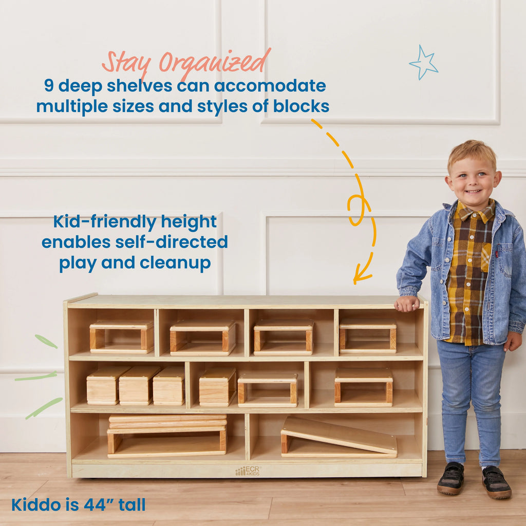Mobile Block Storage Cart, Large, Natural V71362