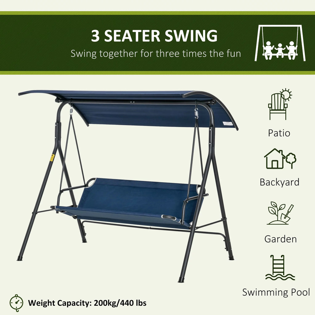 Dark Blue Steel Porch Swing K36910