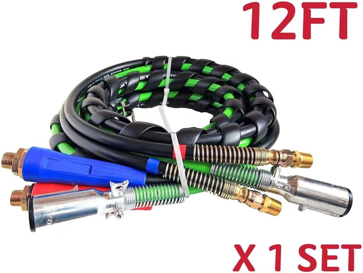 12 Ft 3-in-1 ABS Electrical and Rubber Air Line Hose Assemblies D689