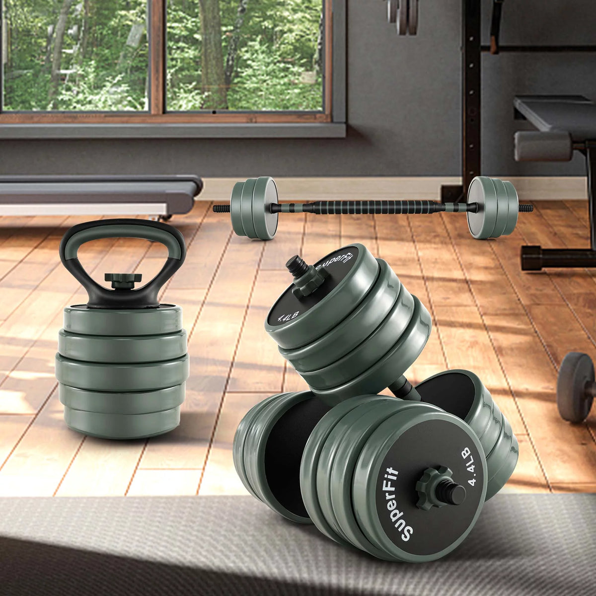 4 in 1 Adjustable Dumbbell Set 92lbs Q234766