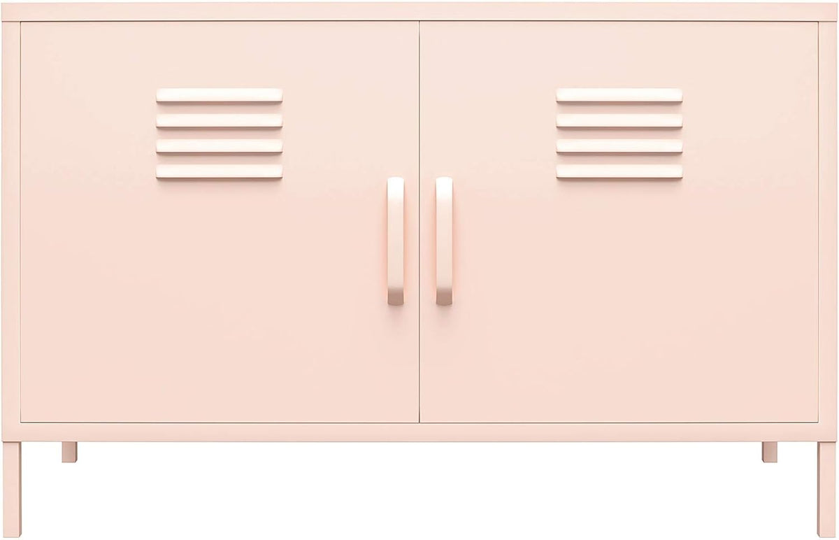 Black 2 Door Metal Locker Accent Cabinet P341683