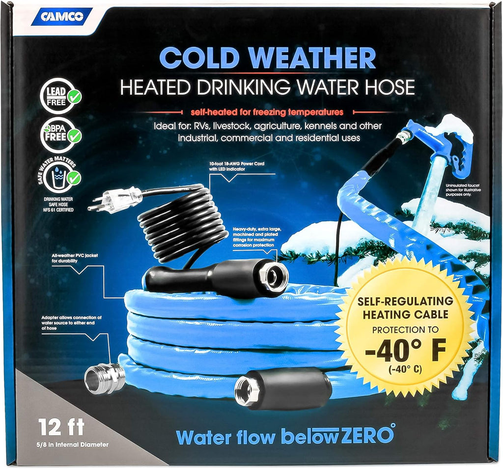 12ft Heated Drinking Water Hose, 1/2 Inner Diameter F87447