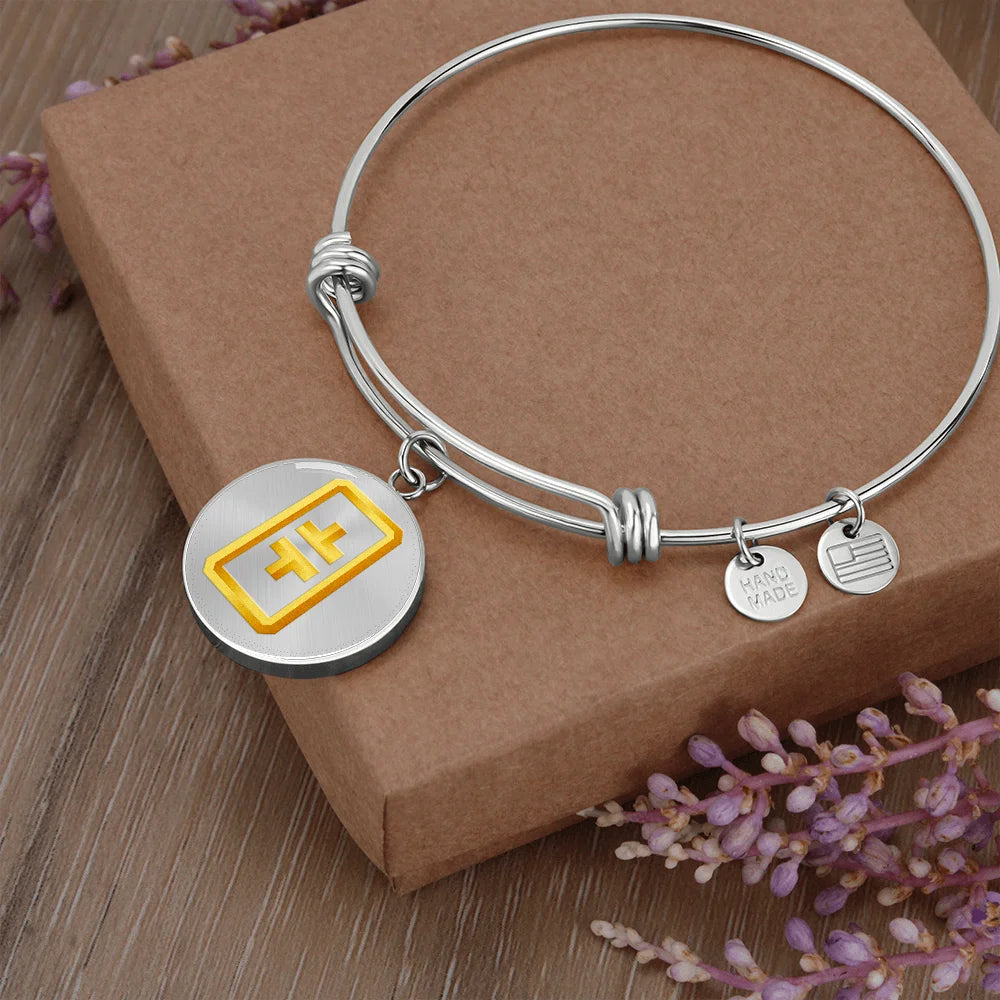 Stainless Steel or 18k Gold Circle Bangle U564093