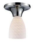 Polished Chrome and White Swirl Glass Semi Flush Light W3889