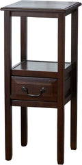Brown Mahogany Acacia Wood Accent Table with Bottom Drawer C7080