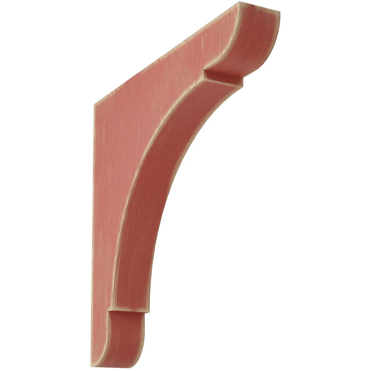 Extra Large Vintage Wood Decor Bracket, Salvage Red N608