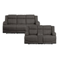 Chocolate Microfiber 2-Piece Manual Reclining Sofa Set Q332658
