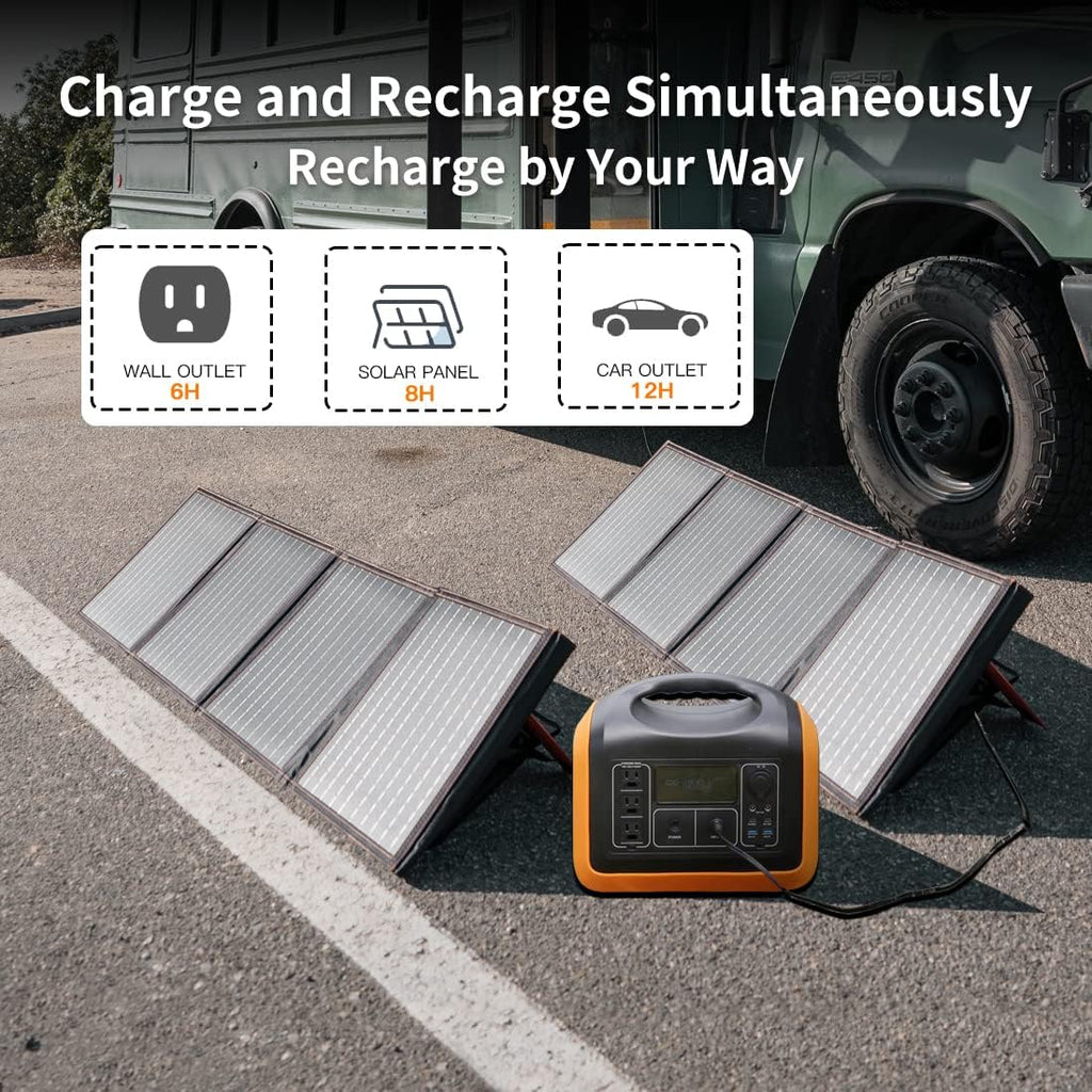 1200W Portable Power Station with 200W Solar Panel, 992Wh Battery, 3 AC Outlets L860