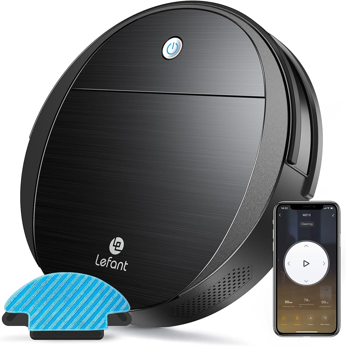 Robot Vacuum and Mop with 2200Pa Suction, 11" Small Body D4593