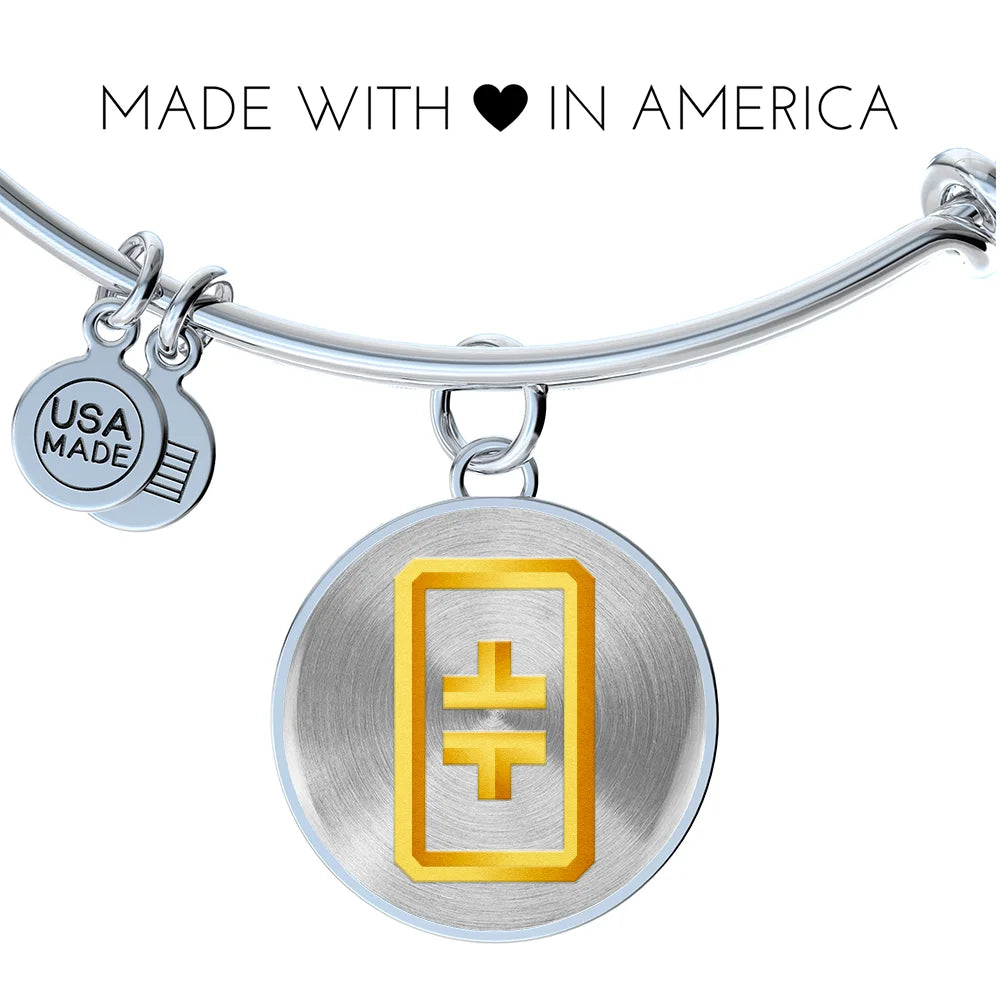 Stainless Steel or 18k Gold Circle Bangle U564093