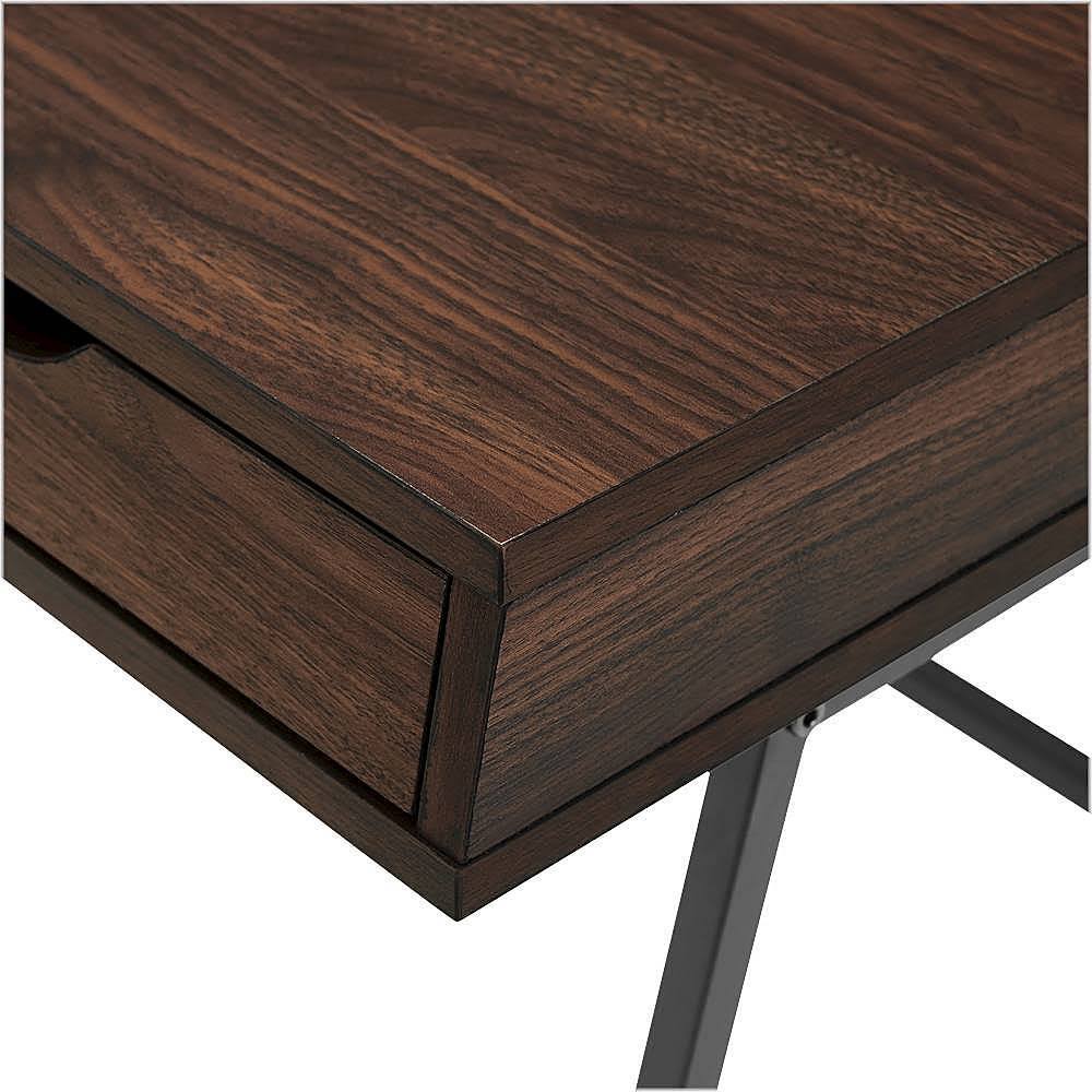 Industrial Wood 3-Drawer Computer Desk, Dark Walnut S2285