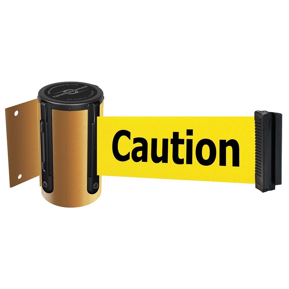 Retractable Belt Barrier with Yellow Belt and Black Writing H914