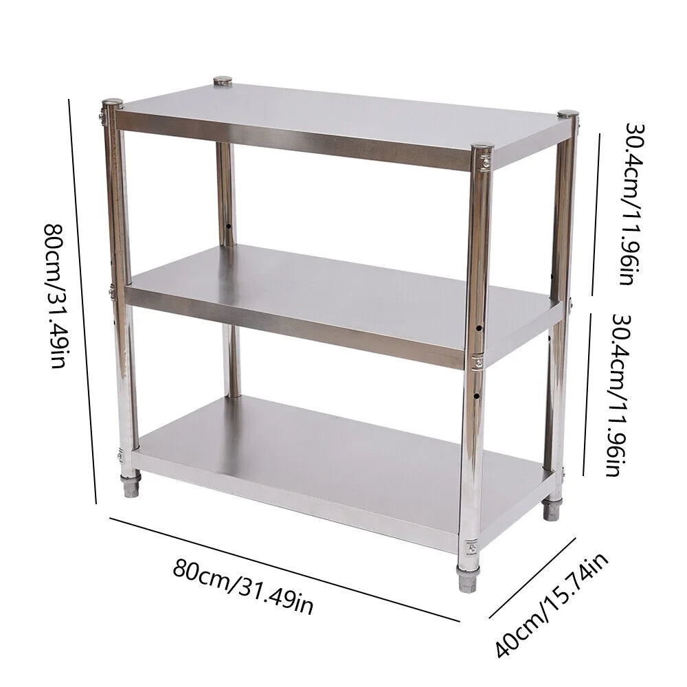 3 Layer Stainless Steel Shelves Unit Kitchen Storage Organizer V33413