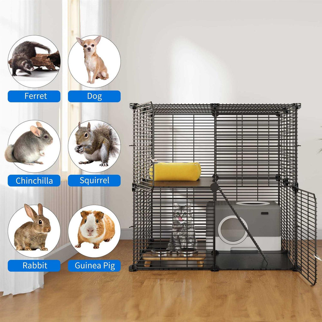 2-Tier Indoor Cat Cage Pet Playpen N1062