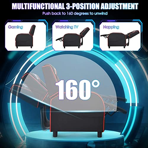 Adjustable Racing Style Massage Recliner Chair with Headrest & Lumbar Pillow P911