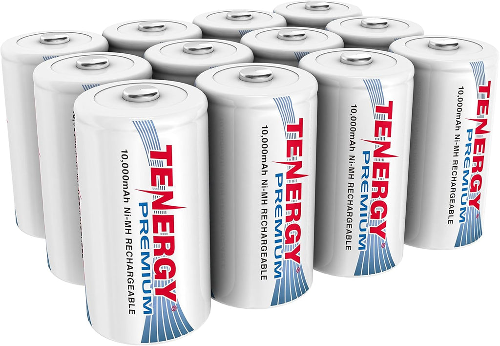 12 Pack D Size 10,000mAh NiMH Rechargeable Batteries V413
