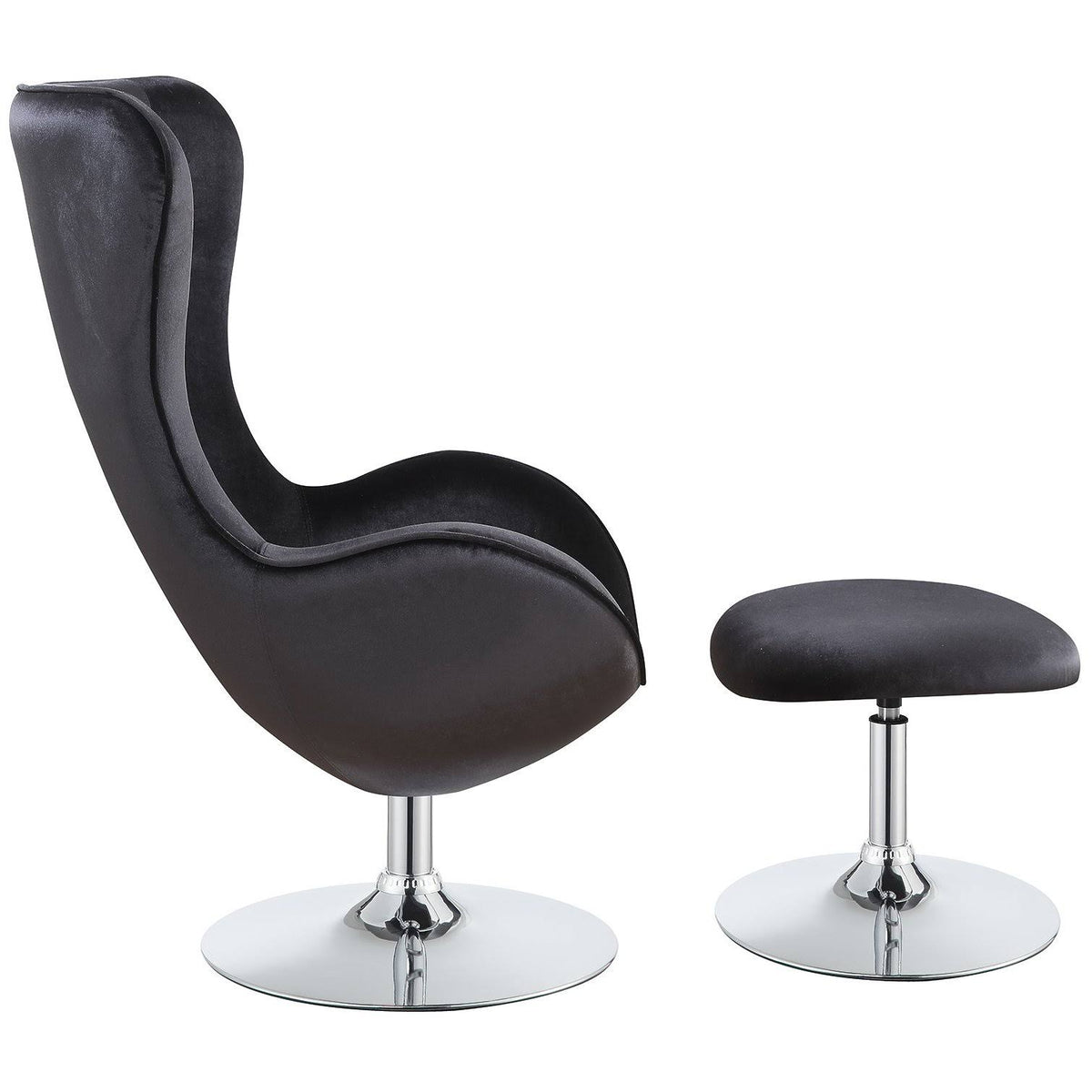 Black Accent Chair with Ottoman Q976