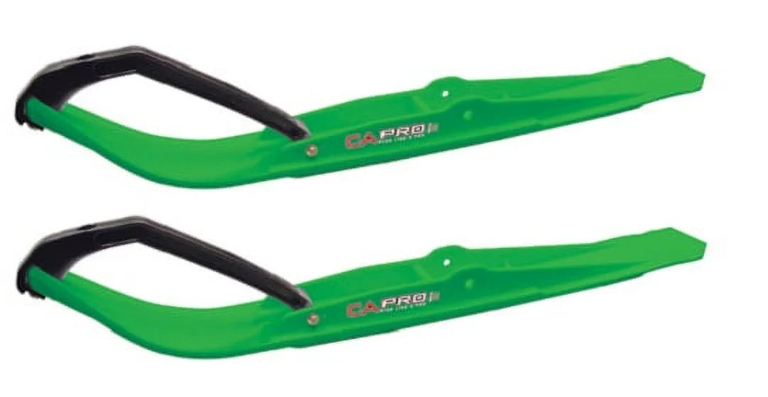 Green Razor Snowmobile Skis with 4" Round Bars Complete Kit R646169