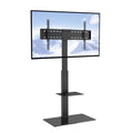 Modern Swivel Floor TV Stand for 32"-85" TVs Adjustable Height Glass K7150