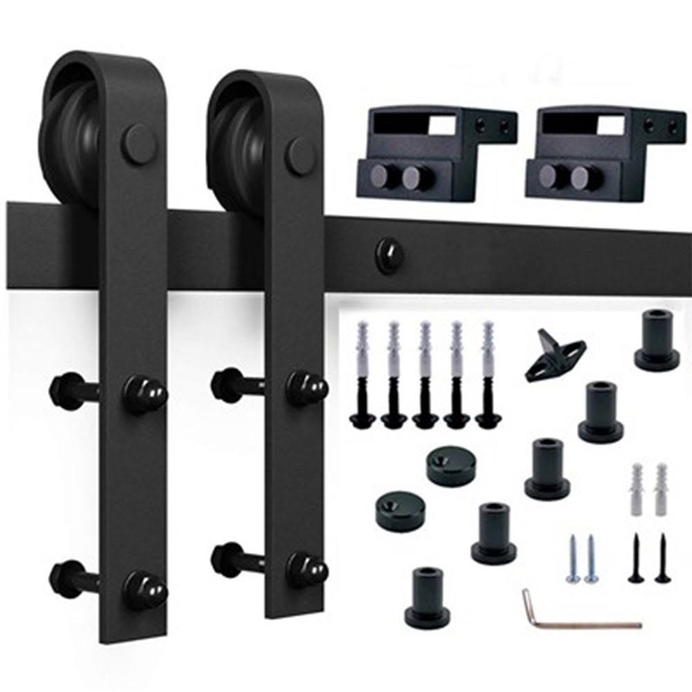 Paneled Wood Barn Door with Installation Hardware Kit V58947