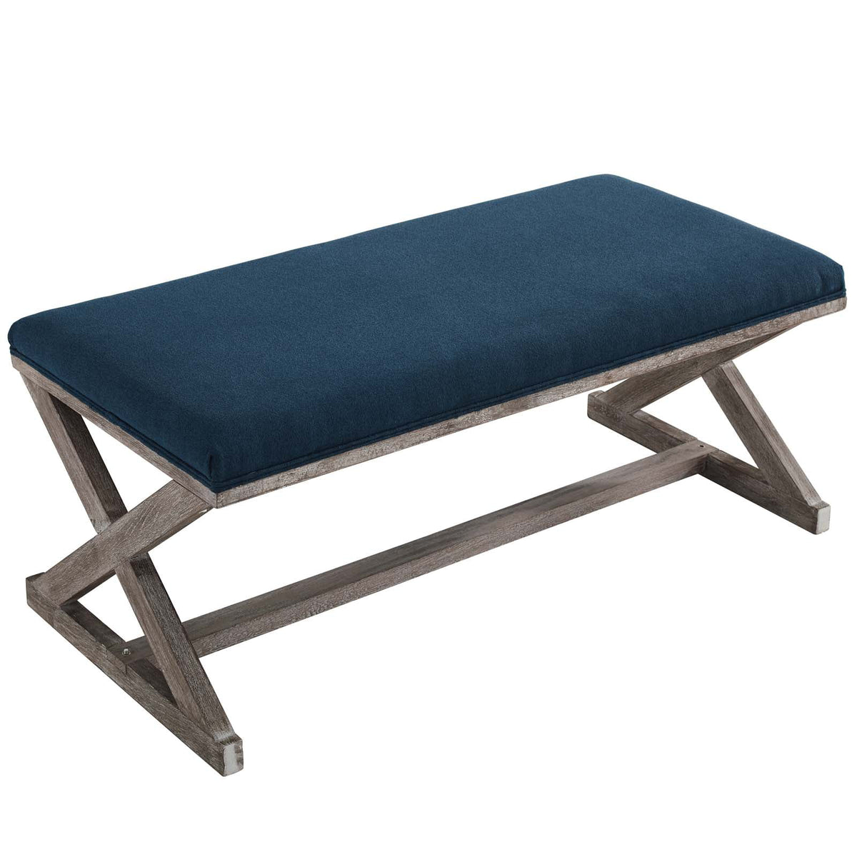 Vintage French Upholstered Fabric Bench S71854