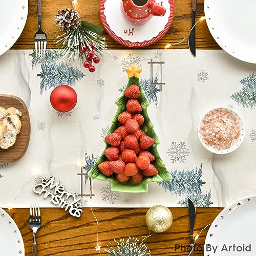 Blue Snowman Christmas Table Runner 13x72 Inch S343351