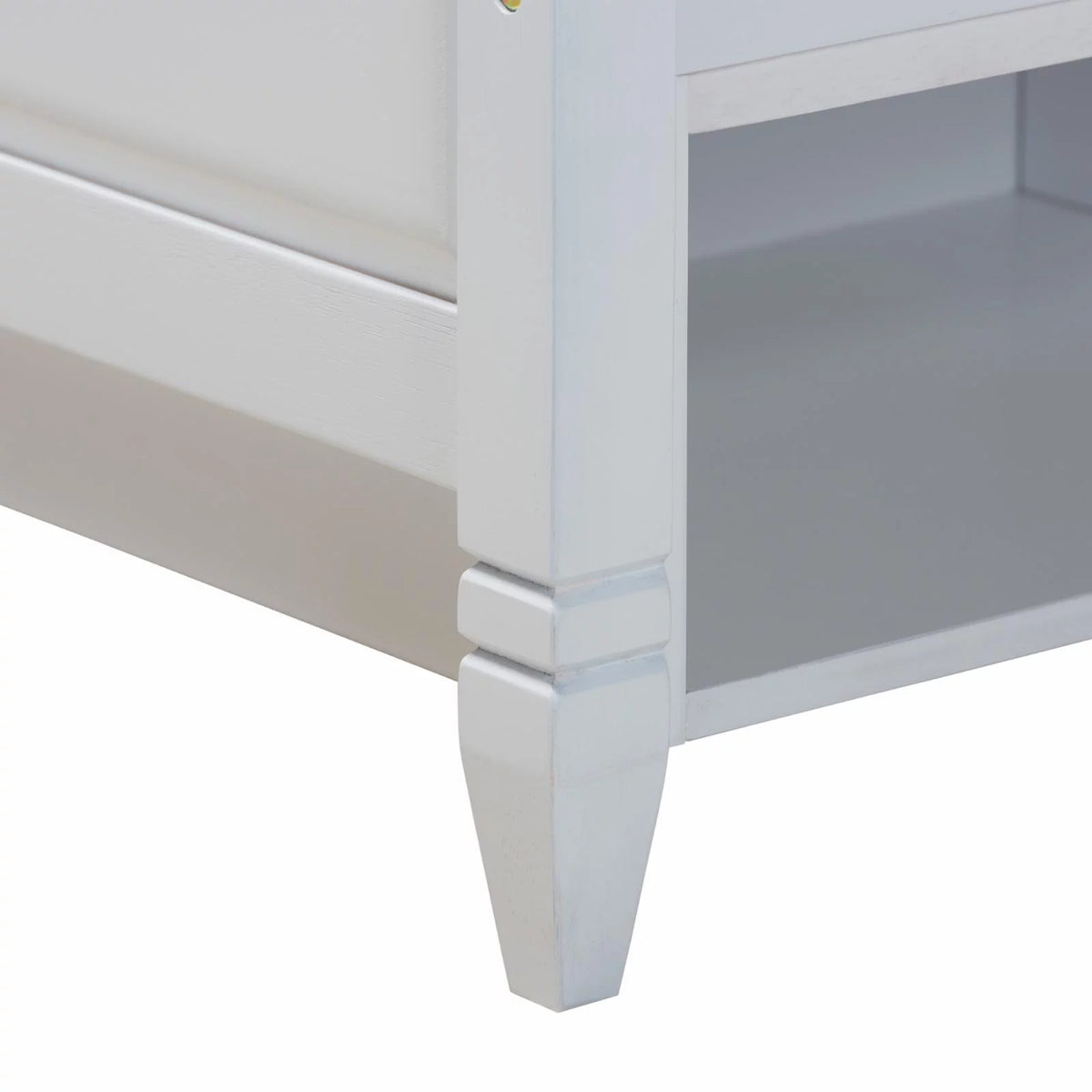 White Wood Twin Size 3-Piece Bedroom Set Q94017
