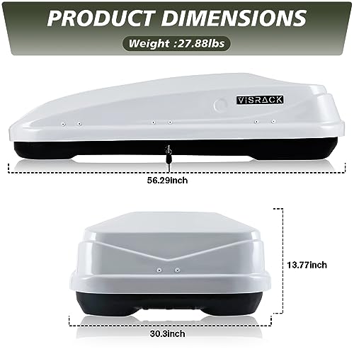 White 13 Cubic Feet ABS PMMA Roof Cargo Carrier X921