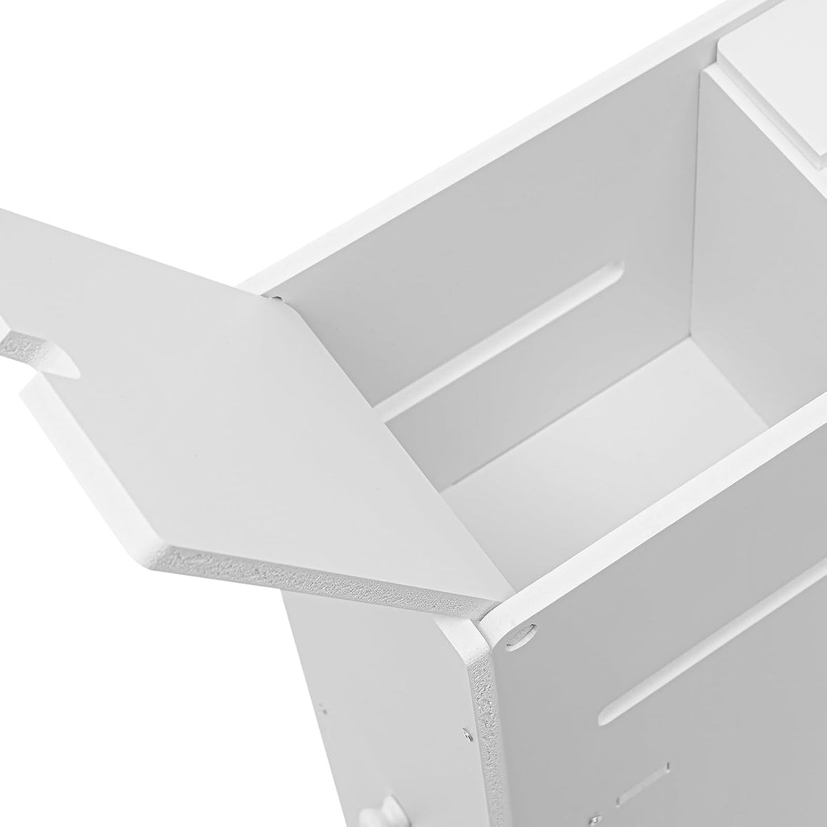 White Slim Rolling Bathroom Storage Cabinet T813