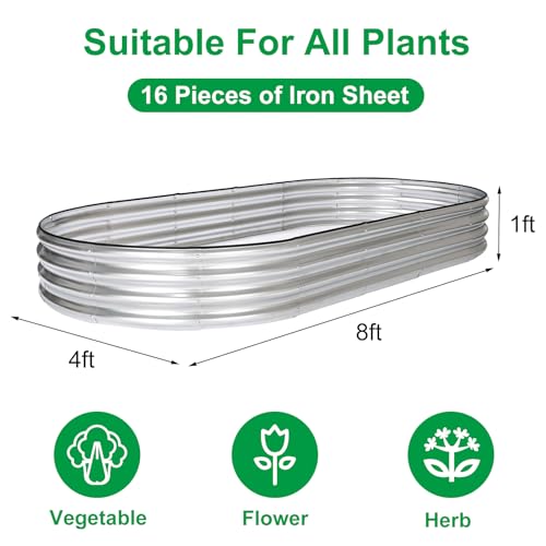 Galvanized Raised 2 Pcs 4×2×1ft Planter Boxes R55751